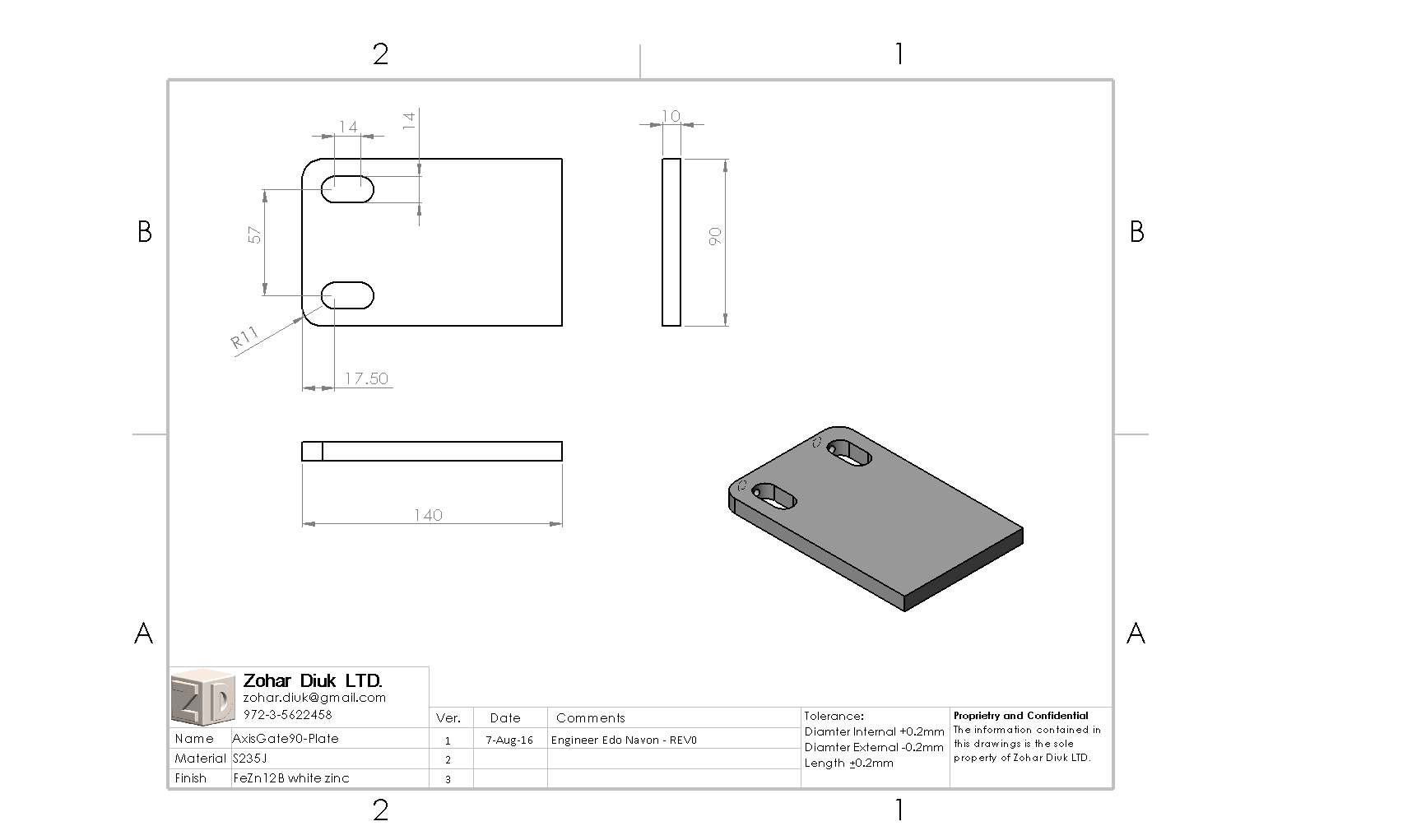 לוחית הרכבה 90