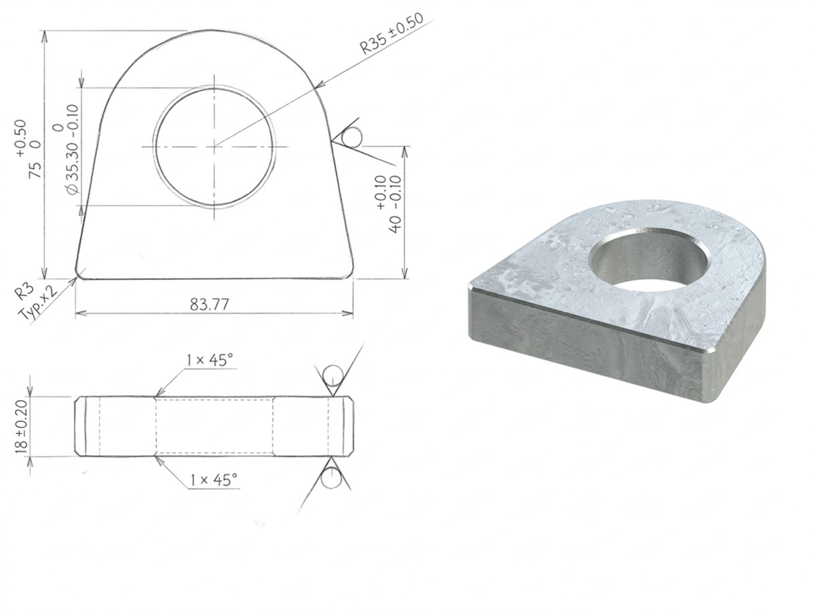 חלק P4 (דלת הדף רסיסים מחוזקת)