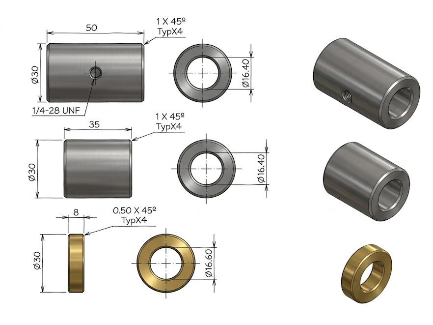 תת-הרכבה P1–P3 (ציר חלון 10ממ)